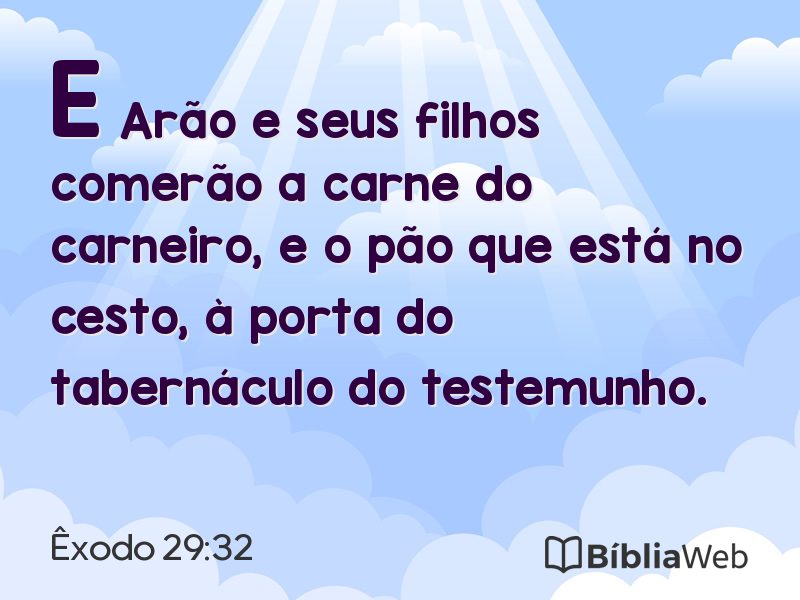Êxodo 29:32 em imagem para compartilhar