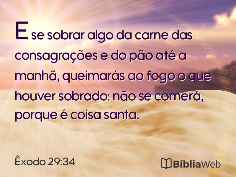 Êxodo 29:34 em imagem para compartilhar