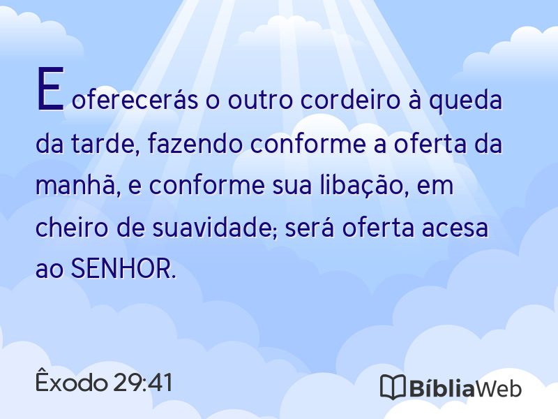 Êxodo 29:41 em imagem para compartilhar