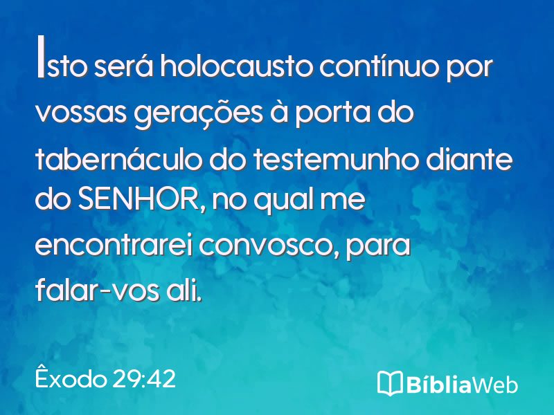 Êxodo 29:42 em imagem para compartilhar