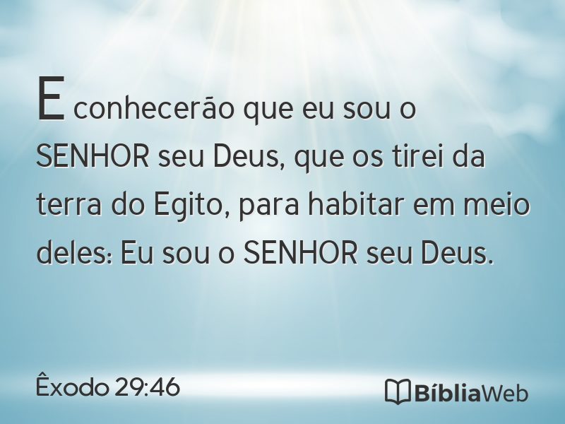 Êxodo 29:46 em imagem para compartilhar