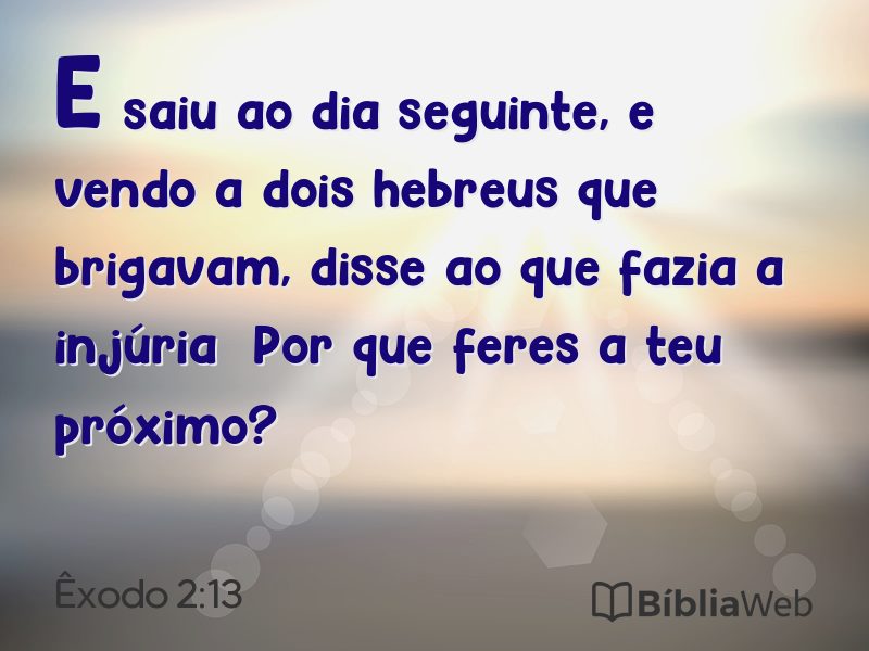 Êxodo 2:13 em imagem para compartilhar