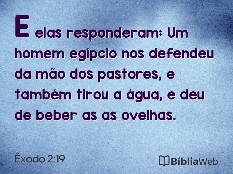 Êxodo 2:19 em imagem para compartilhar