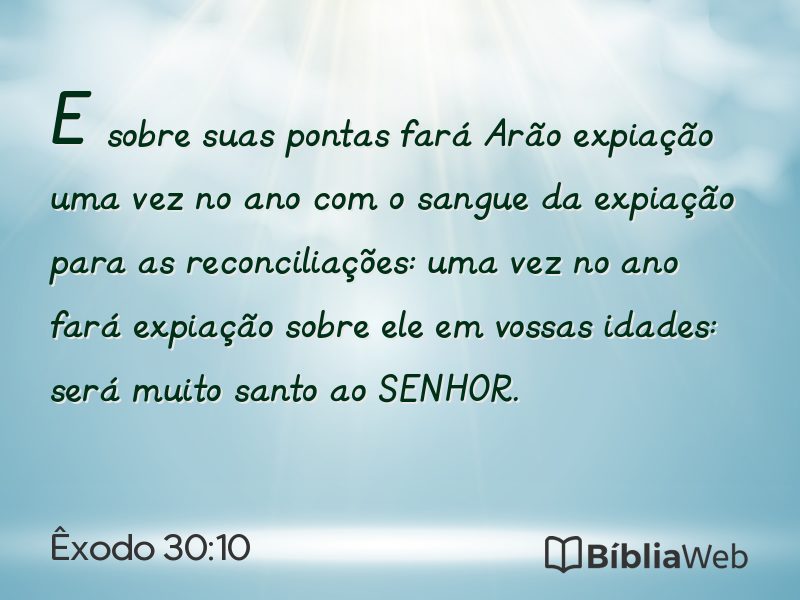 Êxodo 30:10 em imagem para compartilhar
