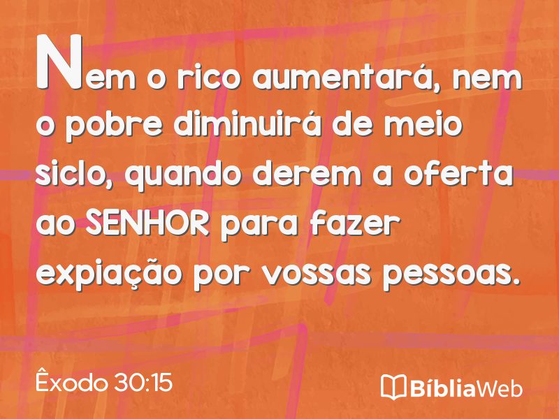 Êxodo 30:15 em imagem para compartilhar