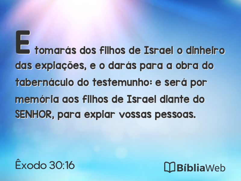 Êxodo 30:16 em imagem para compartilhar