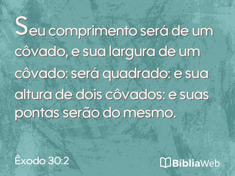 Êxodo 30:2 em imagem para compartilhar