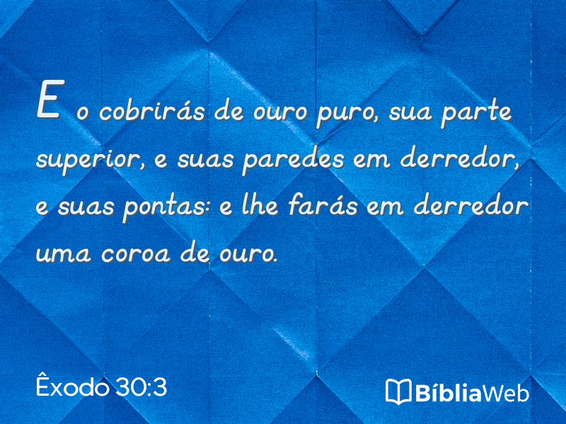 Êxodo 30:3 em imagem para compartilhar