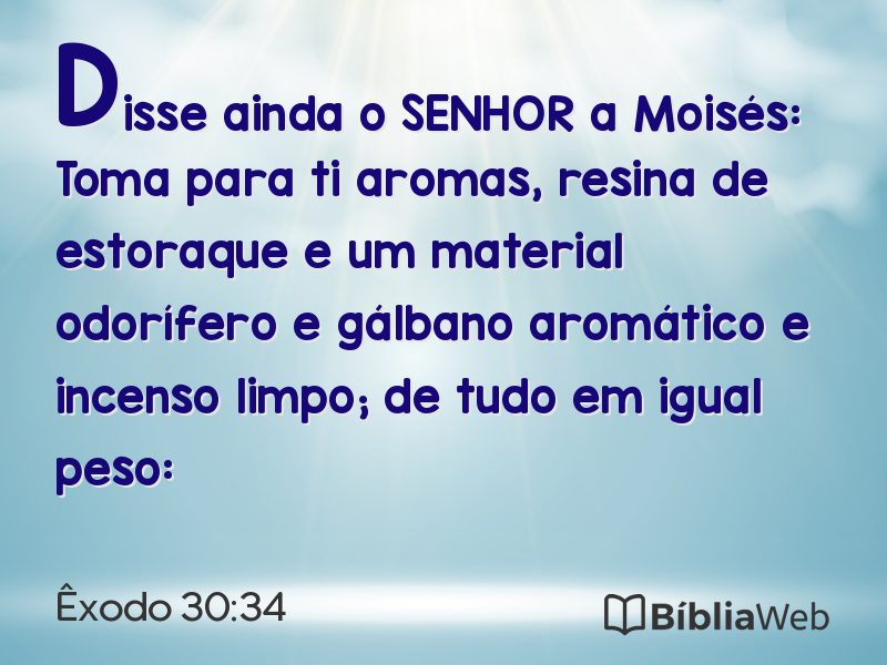 Êxodo 30:34 em imagem para compartilhar