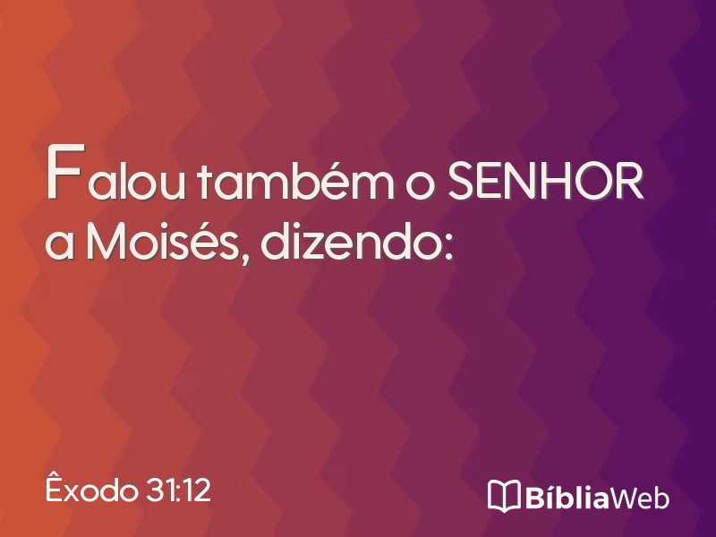 Êxodo 31:12 em imagem para compartilhar