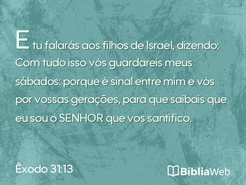 Êxodo 31:13 em imagem para compartilhar