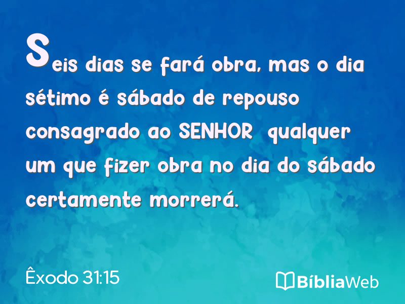 Êxodo 31:15 em imagem para compartilhar