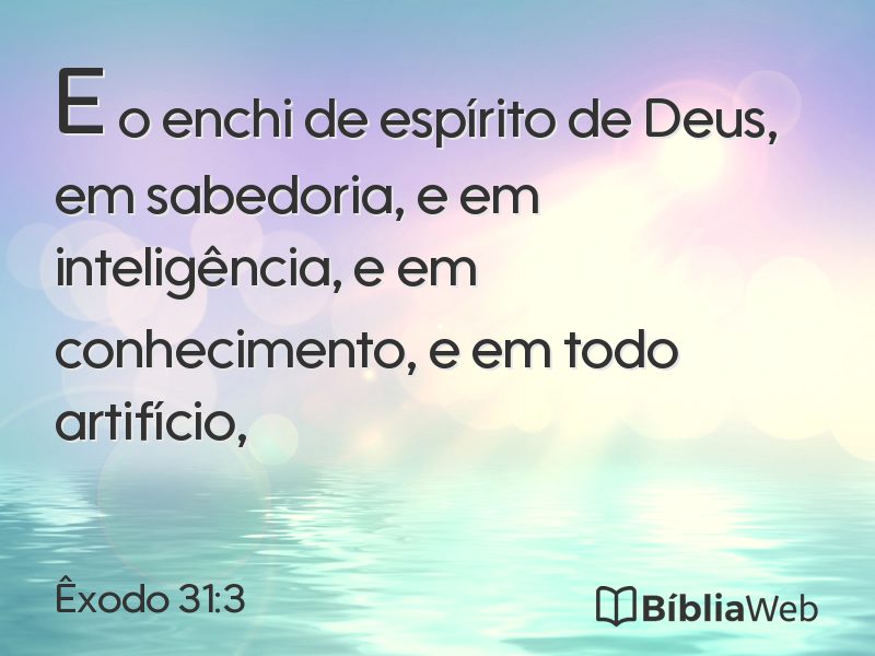 Êxodo 31:3 em imagem para compartilhar
