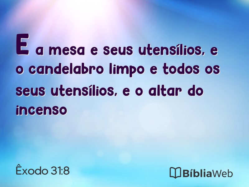 Êxodo 31:8 em imagem para compartilhar