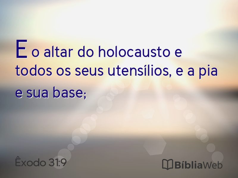 Êxodo 31:9 em imagem para compartilhar