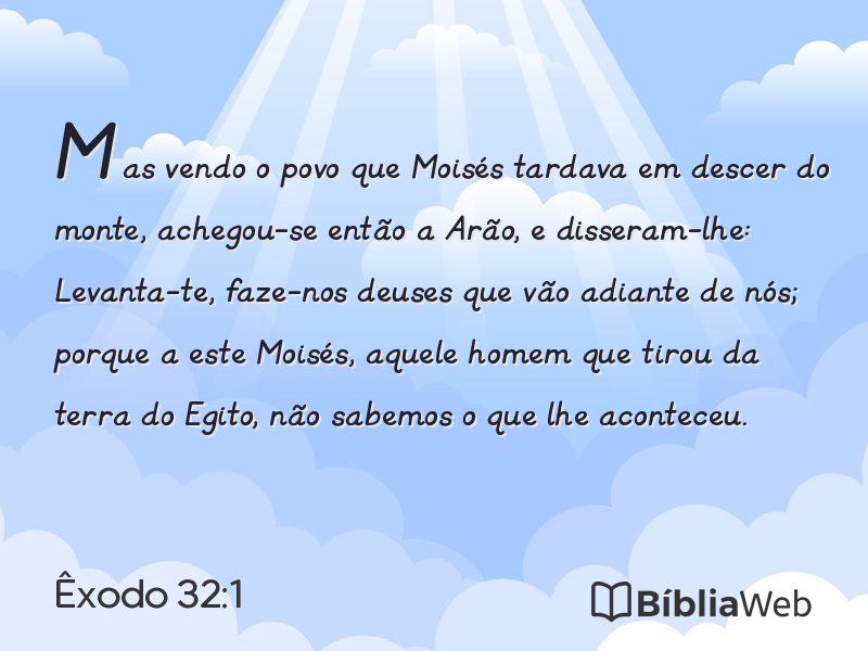 Êxodo 32:1 em imagem para compartilhar