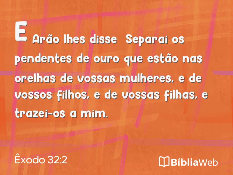 Êxodo 32:2 em imagem para compartilhar