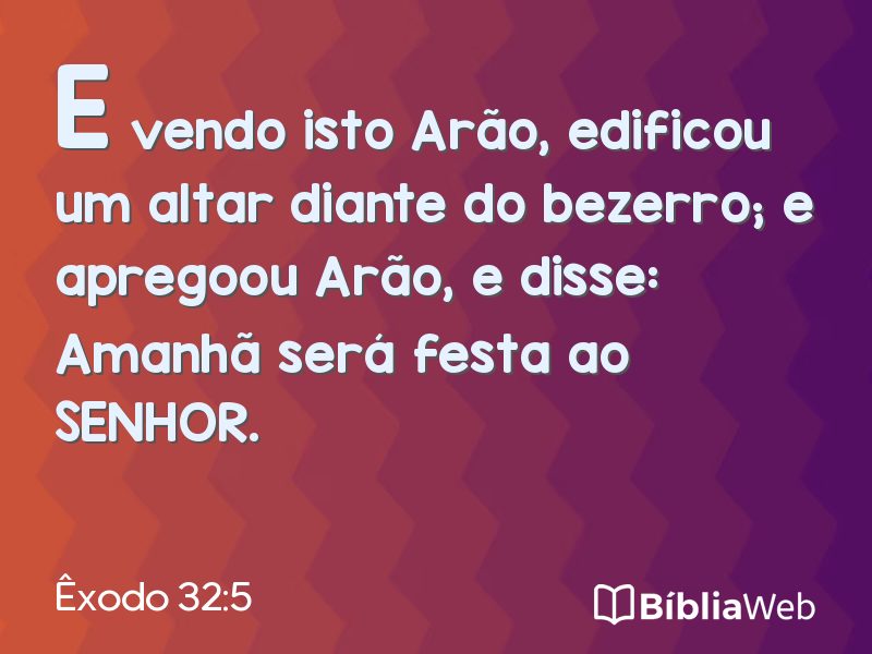 Êxodo 32:5 em imagem para compartilhar
