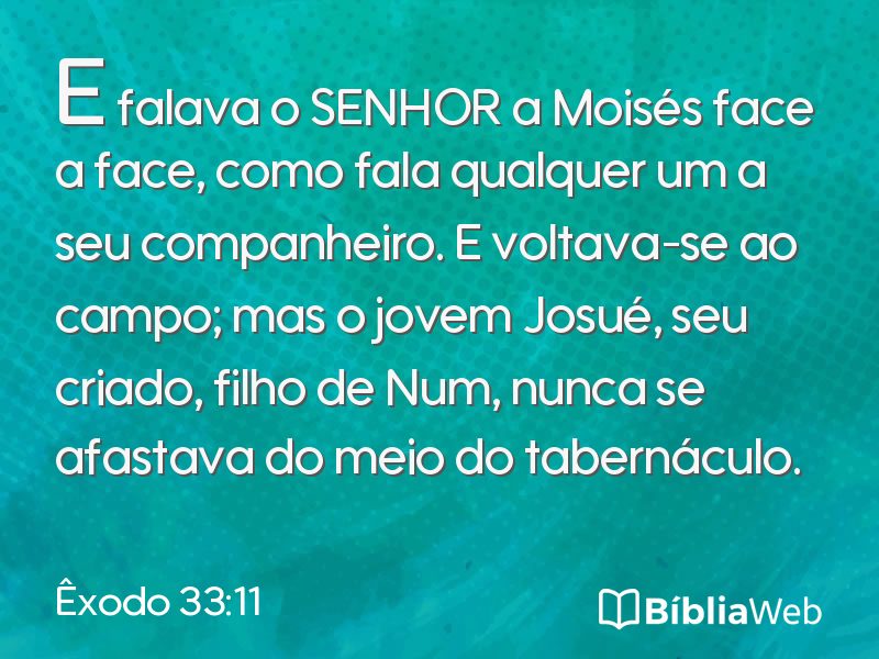 Êxodo 33:11 em imagem para compartilhar