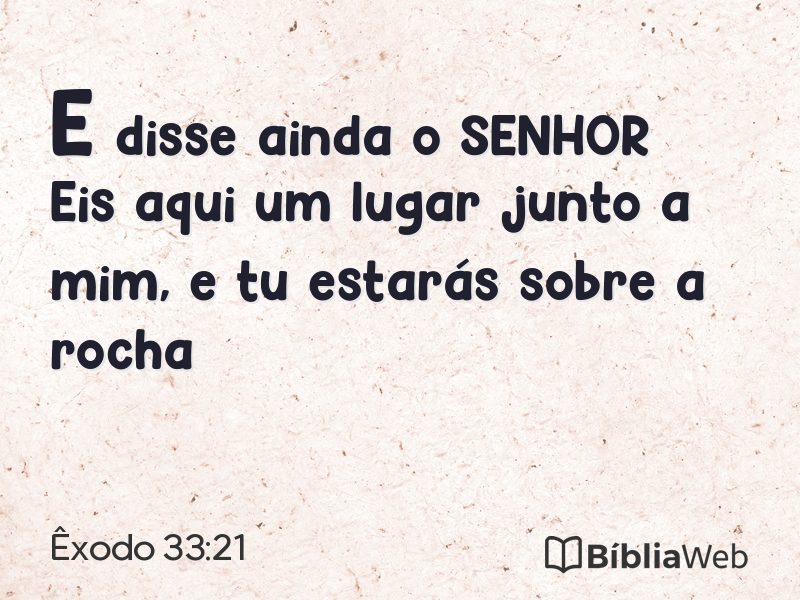 Êxodo 33:21 em imagem para compartilhar