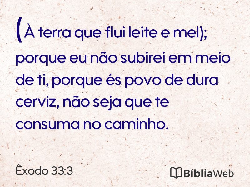 Êxodo 33:3 em imagem para compartilhar