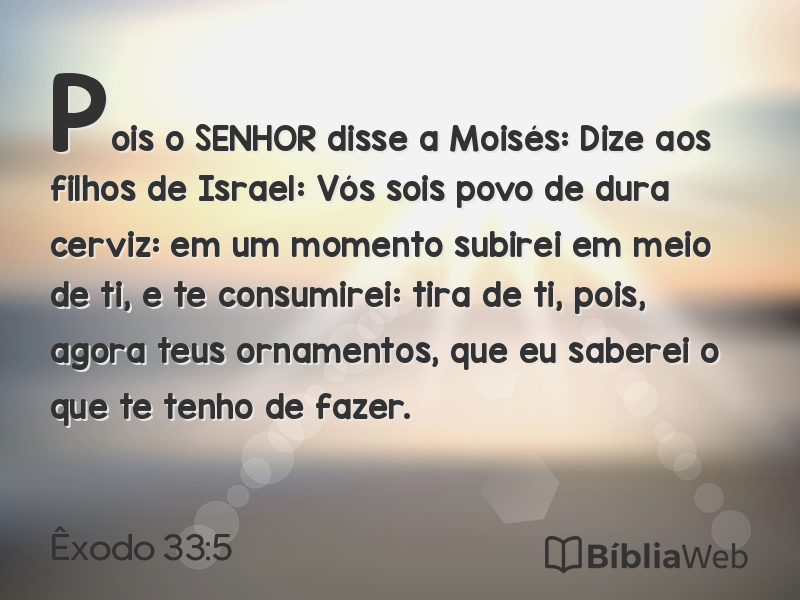 Êxodo 33:5 em imagem para compartilhar