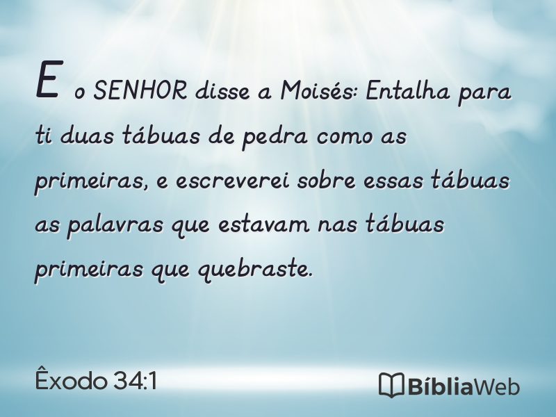 Êxodo 34:1 em imagem para compartilhar