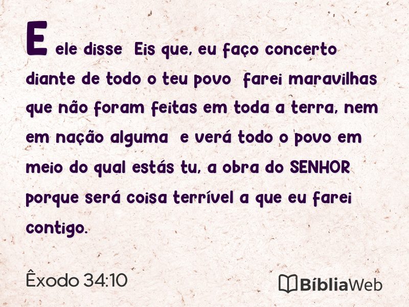 Êxodo 34:10 em imagem para compartilhar