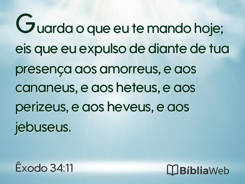 Êxodo 34:11 em imagem para compartilhar