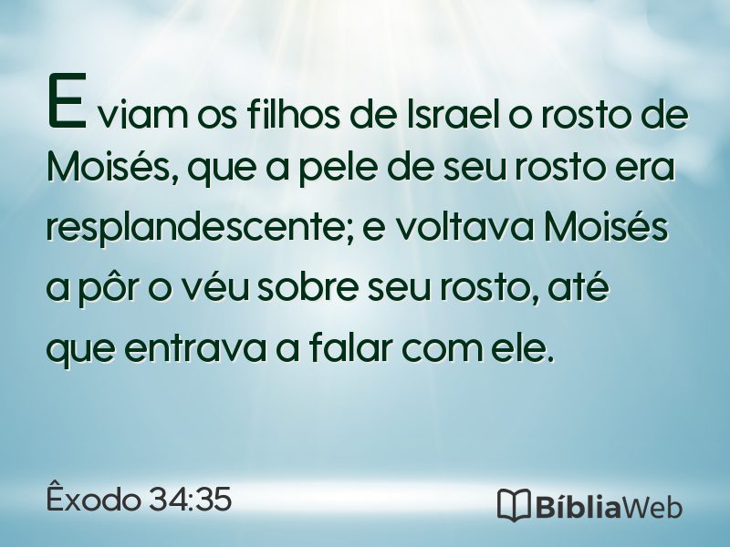Êxodo 34:35 em imagem para compartilhar