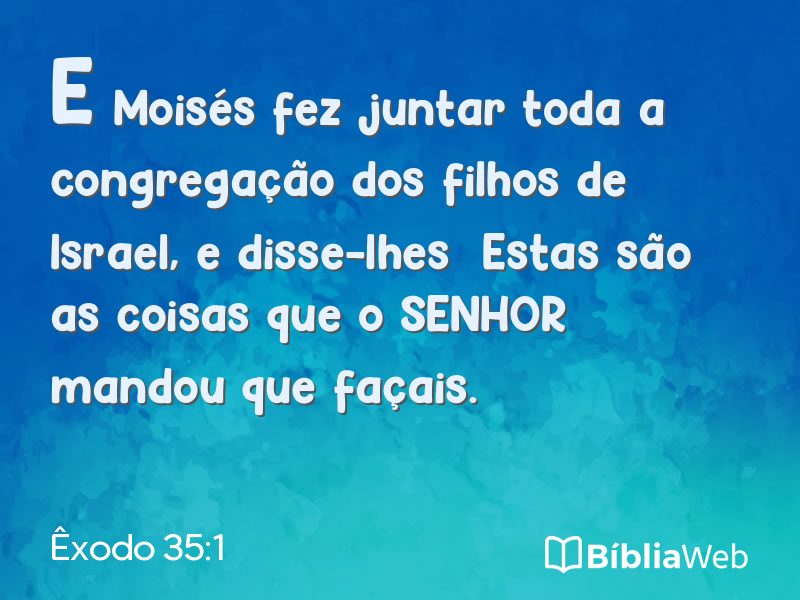 Êxodo 35:1 em imagem para compartilhar