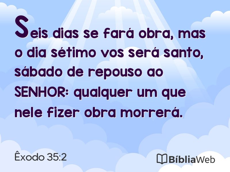Êxodo 35:2 em imagem para compartilhar