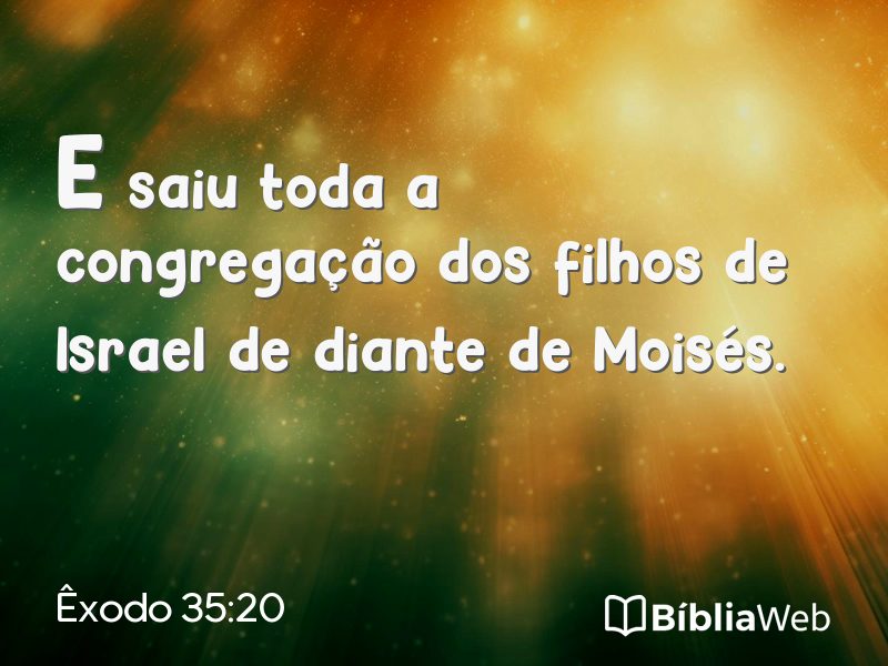 Êxodo 35:20 em imagem para compartilhar