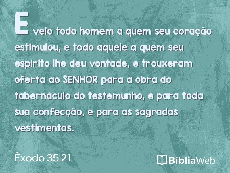 Êxodo 35:21 em imagem para compartilhar
