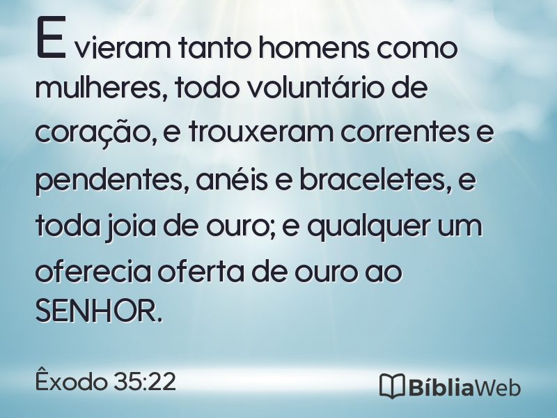 Êxodo 35:22 em imagem para compartilhar