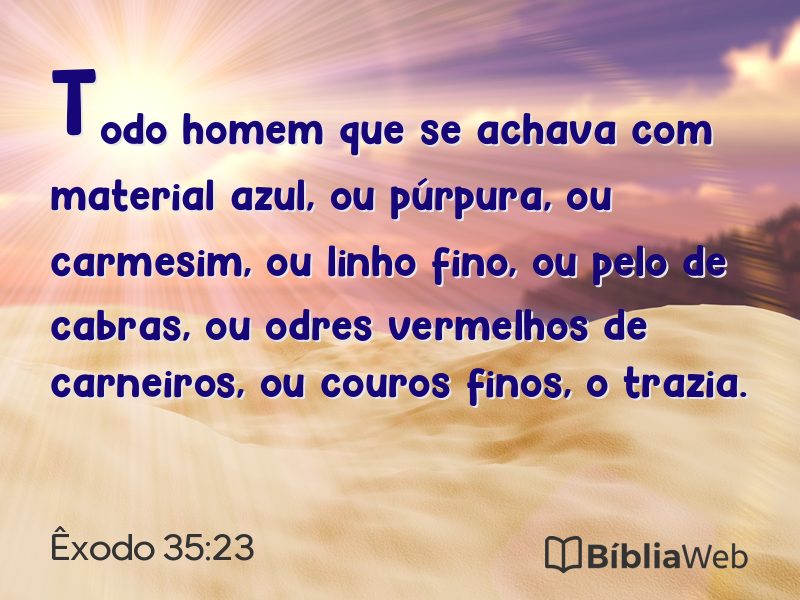 Êxodo 35:23 em imagem para compartilhar