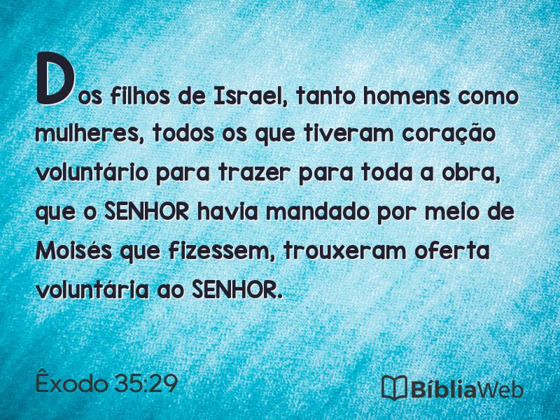 Êxodo 35:29 em imagem para compartilhar