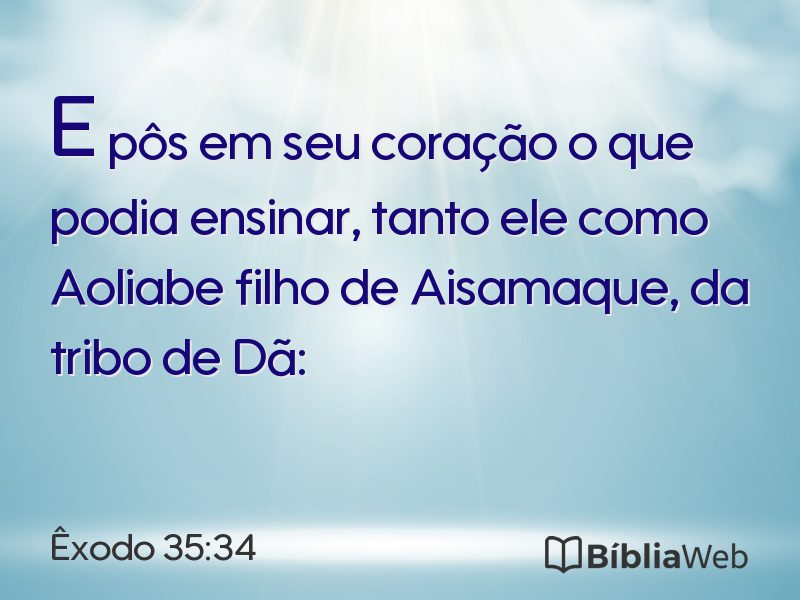 Êxodo 35:34 em imagem para compartilhar