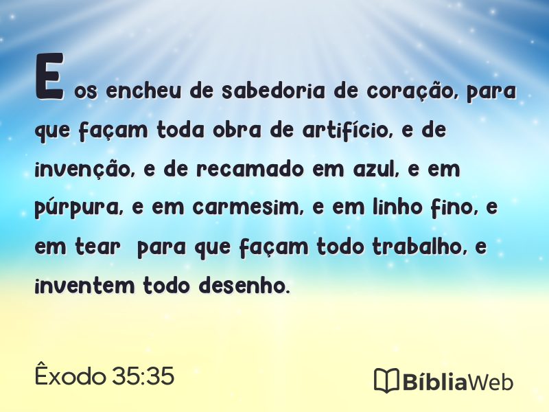 Êxodo 35:35 em imagem para compartilhar