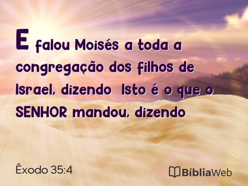 Êxodo 35:4 em imagem para compartilhar