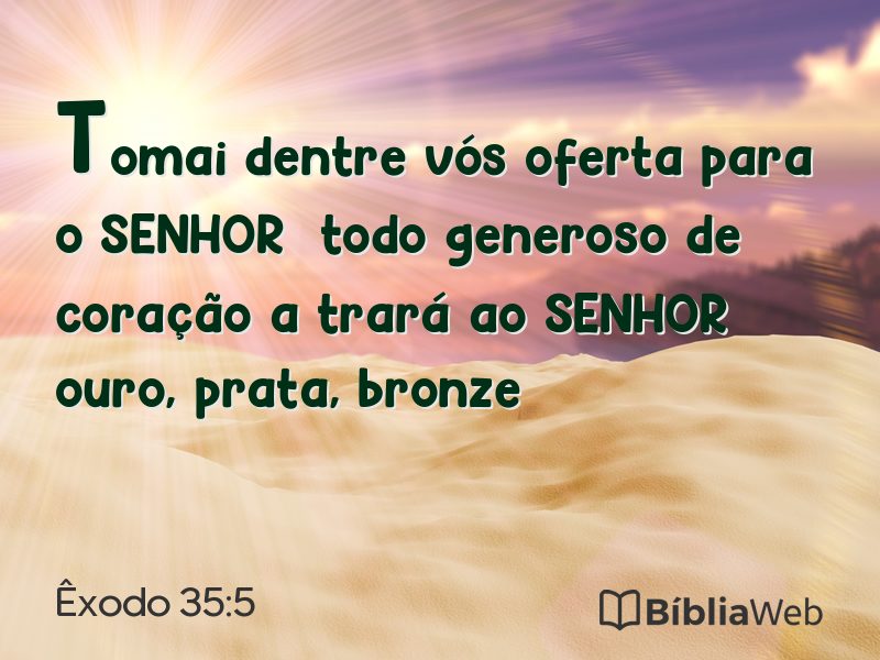 Êxodo 35:5 em imagem para compartilhar