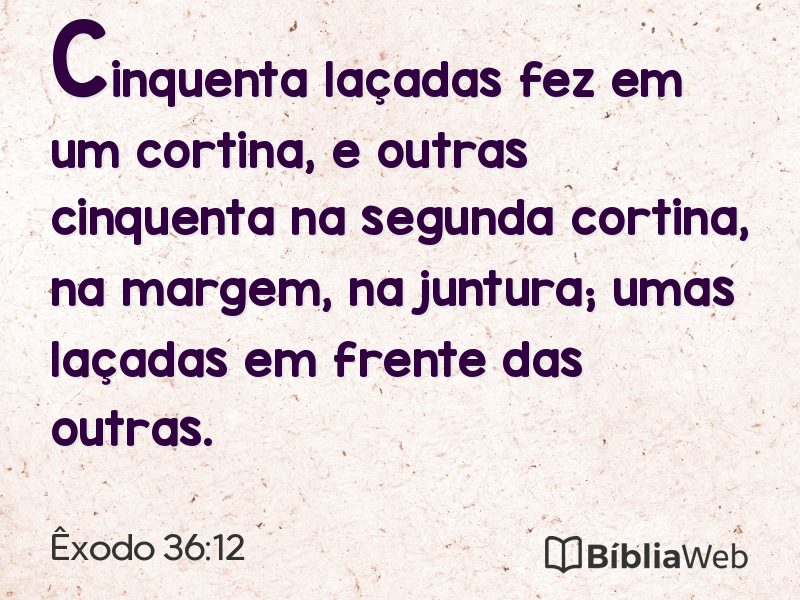 Êxodo 36:12 em imagem para compartilhar