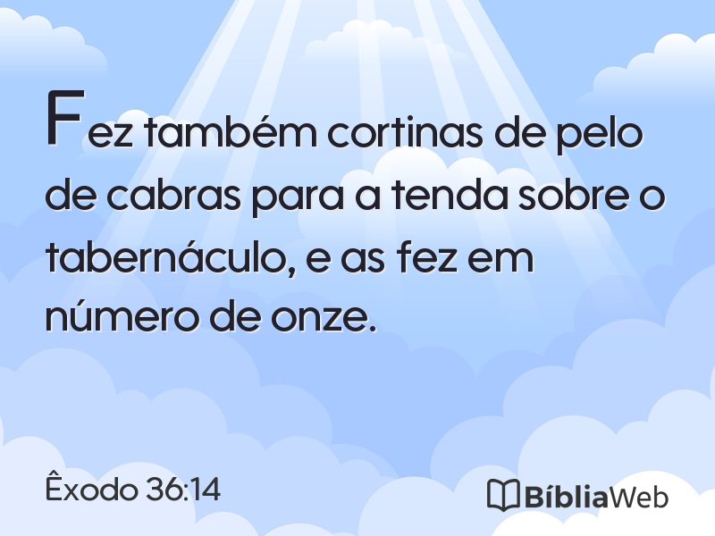 Êxodo 36:14 em imagem para compartilhar