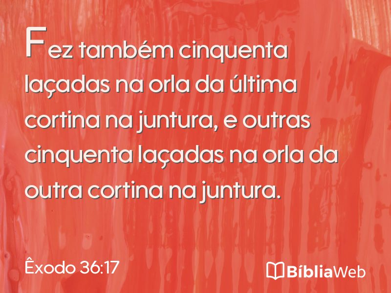 Êxodo 36:17 em imagem para compartilhar