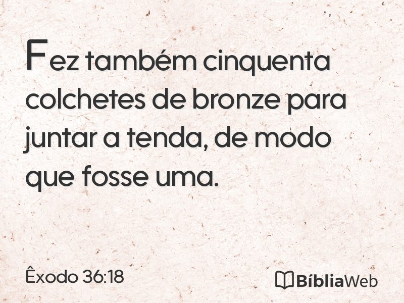 Êxodo 36:18 em imagem para compartilhar