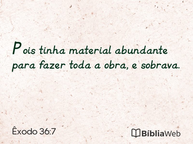 Êxodo 36:7 em imagem para compartilhar