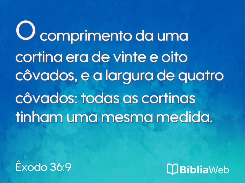 Êxodo 36:9 em imagem para compartilhar