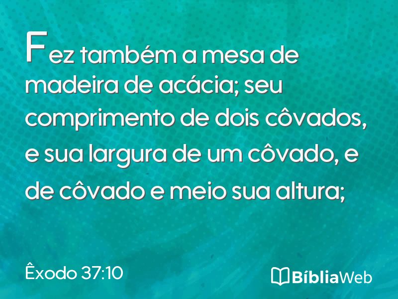 Êxodo 37:10 em imagem para compartilhar
