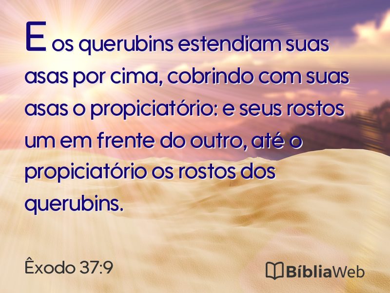 Êxodo 37:9 em imagem para compartilhar