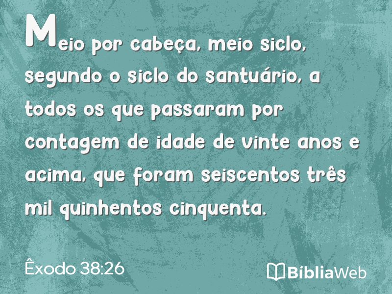 Êxodo 38:26 em imagem para compartilhar